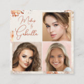 Elegant Watercolor Script 3 Photo Makeup スクエア名刺 (正面)