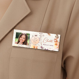 Elegant Watercolor Script Logo Photo Makeup 名札