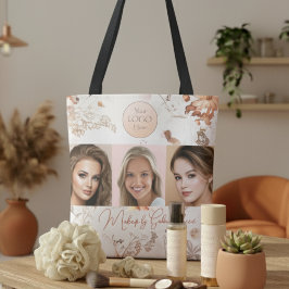 Elegant Watercolor Script Logo Photo Makeup Studio トートバッグ