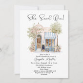 Elegant Watercolor She Said Oui Bridal Shower 招待状 (正面)