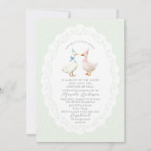 Elegant Watercolor Silly Goose gender reveal Baby  招待状 (正面)