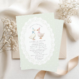 Elegant Watercolor Silly Goose gender reveal Baby  招待状