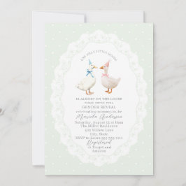 Elegant Watercolor Silly Goose gender reveal Baby  招待状