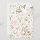 Elegant Watercolor some bunny pink bow Baby Shower 招待状 (裏面)
