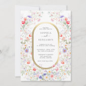 Elegant Watercolor Spring Pastel Floral Wedding 招待状 (正面)
