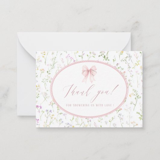 Elegant Watercolor spring wildflowerFlat Note Card ノートカード (正面)