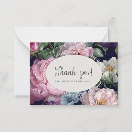 Elegant Watercolor spring wildflowerFlat Note Card ノートカード (正面)