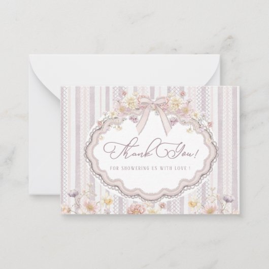 Elegant Watercolor spring wildflowerFlat Note Card ノートカード (正面)