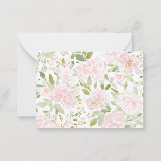 Elegant Watercolor spring wildflowerFlat Note Card ノートカード (裏面)