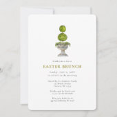 Elegant Watercolor Topiary  Easter brunch  招待状 (正面)