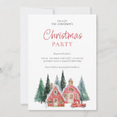 Elegant Watercolor Tree QR Code Christmas Party シーズンカード (正面)
