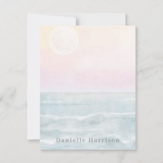 Elegant Watercolor Tropical Beach Minimalist Chic ノートカード