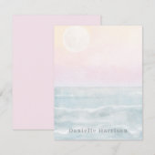 Elegant Watercolor Tropical Beach Minimalist Chic ノートカード (正面/裏面)