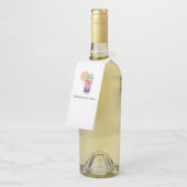 Elegant Watercolor Tropical Drink Celebration ボトルネックタグ (アングル)