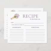 Elegant Watercolor Tulip Bridal Shower Recipe Card (正面/裏面)
