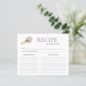 Elegant Watercolor Tulip Bridal Shower Recipe Card (スタンド正面)