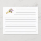 Elegant Watercolor Tulip Bridal Shower Recipe Card (裏面)