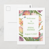 Elegant Watercolor Tulips  ポストカード (正面/裏面)