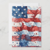 Elegant Watercolor US Flag America 250 Birthday  招待状 (裏面)