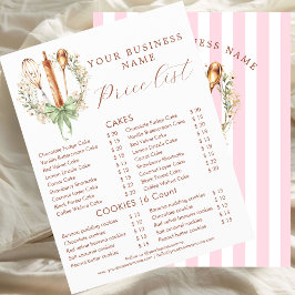 Elegant Watercolor Utensils Cooking Bakery Flyer チラシ