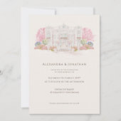 Elegant Watercolor Villa Wedding  招待状 (正面)