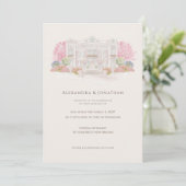 Elegant Watercolor Villa Wedding  招待状 (スタンド正面)