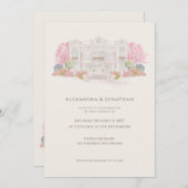 Elegant Watercolor Villa Wedding  招待状 (正面/裏面)