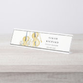 Elegant Watercolor Violin Musician Music Teacher デスクネームプレート (正面)