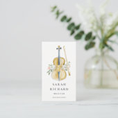 Elegant Watercolor Violin Musician Music Teacher 名刺 (スタンド正面)