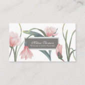 Elegant Watercolor White Blush Pink Floral 名刺 (正面)