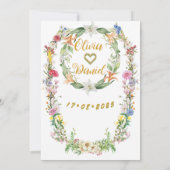 Elegant Watercolor Wild Flowers Wedding 招待状 (裏面)