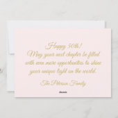 Elegant Watercolor Wild Rose 50th Birthday シーズンカード (裏面)