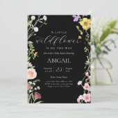 Elegant Watercolor Wildflower Floral Baby Shower 招待状 (スタンド正面)