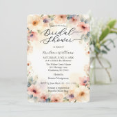 Elegant Watercolor Wildflower Garden Bridal Shower 招待状 (スタンド正面)