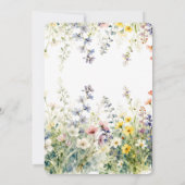 Elegant Watercolor Wildflower Meadow Bridal Shower 招待状 (裏面)