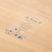 Elegant Watercolor Wildflower Spring Wedding アクリル招待状 (レイダウン)
