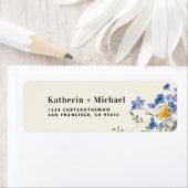 Elegant Watercolor wildflowers meadow Wedding ラベル (インサイチュ)