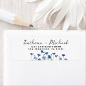 Elegant Watercolor wildflowers meadow Wedding ラベル (インサイチュ)