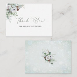 Elegant Watercolor Winter Anemones flowers Baby sh ノートカード