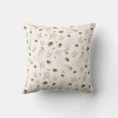 Elegant Watercolor Woodland Monogram Name クッション (裏面)