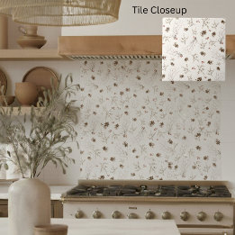 Elegant Watercolor Woodland Winterberry Pattern タイル