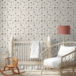 Elegant Watercolor Woodland Winterberry Pattern 壁紙