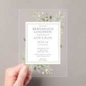Elegant Watercolour Greenery Bridesmaids' Lunch アクリル招待状 (インサイチュ (ポータブル))