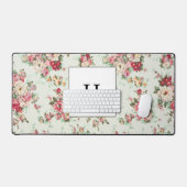 Elegant watercooler Monogramed Flowers デスクマット (キーボード&マウス)