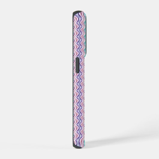 Elegant Wavy Abstract Pattern iPhone Case iPhoneケース (右側面)