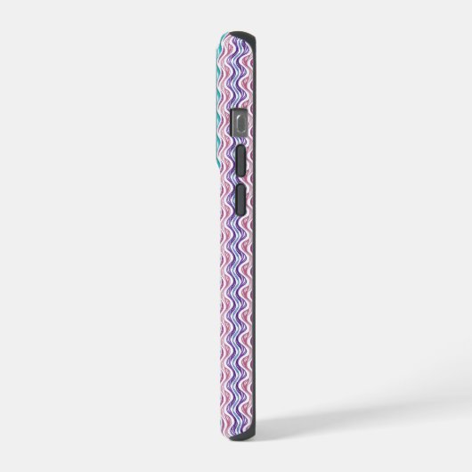 Elegant Wavy Abstract Pattern iPhone Case iPhoneケース (左側面)