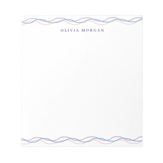 Elegant wavy border soft pastel tones ノートパッド (正面)