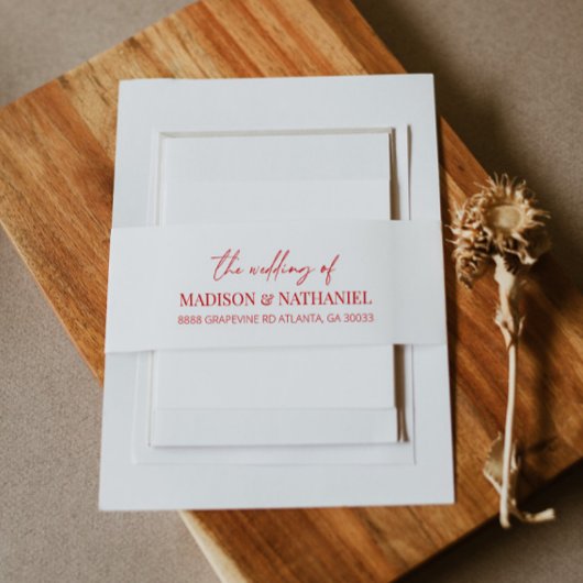 Elegant Wavy Border Wedding Return Address 招待状ベリーバンド