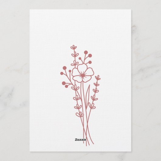 Elegant Wavy Frame Bridal Shower Photo Invitation 招待状 (裏面)