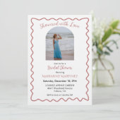 Elegant Wavy Frame Bridal Shower Photo Invitation 招待状 (スタンド正面)